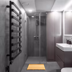 Relaxdays - tapis de bain en bambou, 54x36 cm, caillebotis pour sauna, douche, intérieur & extérieur, antidérapant, nature