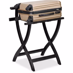 Ce support pour bagages vous permet de faire ou défaire votre valise sans effort. Fabriqué avec un cadre solide en bois en fo ...