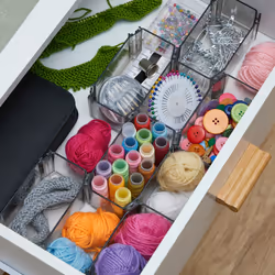 Organiseur de tiroir, lot de 8, pour vêtements, maquillage, etc, boîte de rangement, en plastique, marron - Relaxdays