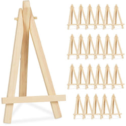 Relaxdays Minichevalet, lot décoratif et pratique de 24, en bois, pour un mariage ou anniversaire, nature