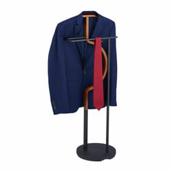Valet de chambre, pour vestes et pantalons, mdf et acier, h x l x p : 108 x 45 x 30 cm, noir et marron - Relaxdays