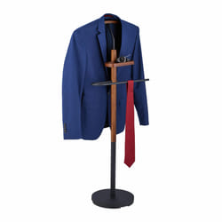 Valet de chambre, pour vestes et pantalons, en mdf et acier, h x l x p : 116 x 47 x 28 cm, noir et marron - Relaxdays