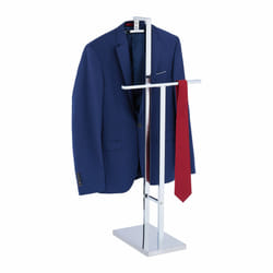 Relaxdays Valet de chambre, pour vestes et pantalons, acier, non fixe, H x L x P : 102 x 46 x 32 cm, argenté