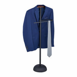 Relaxdays - Valet de chambre, pour vestes et pantalons, mdf et acier, h x l x p : 110 x 45 x 24 cm, noir et marron