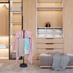 Relaxdays - Valet de chambre, pour vestes et pantalons, mdf et acier, h x l x p : 110 x 45 x 24 cm, noir et marron