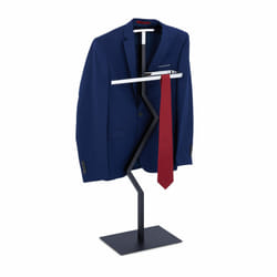 Relaxdays - Valet de chambre, conçu en acier, pour vestes et pantalons, h x l x p : 105 x 45,5 x 24 cm, noir et argenté