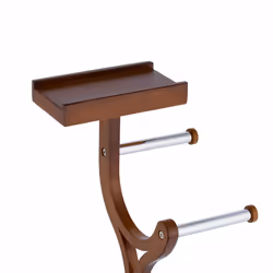 Relaxdays - Serviteur wc non fixe, brosse, porte-brosse, étagère, h x l x p : 84 x 25 x 30 cm, argenté et marron - Vue supplémentaire 7