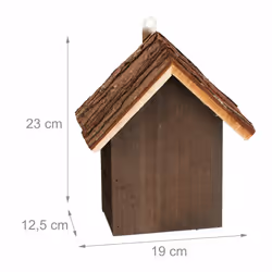 Hôtel à insectes, à suspendre, en bois, h x l x p : 23 x 19 x 12,5 cm, pour coccinelles, marron - Relaxdays - Vue supplémentaire 4