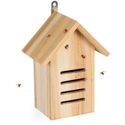 Relaxdays - Hôtel à insectes, à suspendre, pour coccinelles, en bois, h x l x p : 25 x 18,5 x 12 cm, nature