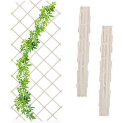Relaxdays - Tuteur à tomates en lot de 3, extensible, pour plantes grimpantes, 180 x 90 cm, pour jardin, balcon, blanc