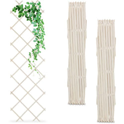 Relaxdays - Tuteur à tomates en lot de 3, extensible, pour plantes grimpantes, 180 x 60 cm, pour jardin, balcon, blanc