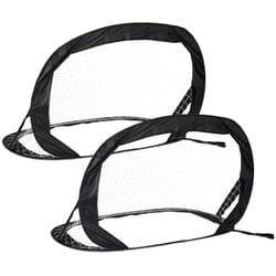Relaxdays - Lot de 2 cages de foot pop up, accessoires pliables pour le jardin, HxLxP : 80x120x85 cm, housse, noir