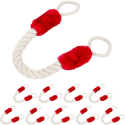 Relaxdays - Butoir de porte, lot de 10, arrêt, sécurité, 60cm, anti-pincement pour enfants & animaux, crème, rouge
