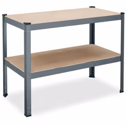Cet établi à deux niveaux est idéal pour votre atelier, votre garage ou votre cave. La surface supérieure peut être utilisée ...