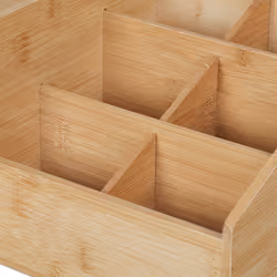 Relaxdays - Organisateur bureau, 2 tiroirs, 7 compartiments, HxLxP: 15,5x33x20,5 cm, range-fournitures, bambou, nature - Vue supplémentaire 6