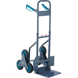 Relaxdays - Diable, pliable, jusqu'à 200 kg, chariot de transport, hauteur réglable, gris - bleu