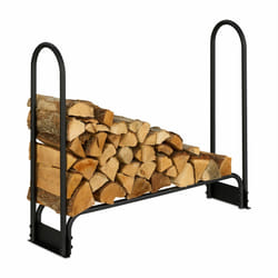 Relaxdays - Porte-bûches, HxLxP : 90x110x29 cm, rangement intérieur & extérieur, bûches à partir de 25 cm, métal, noir