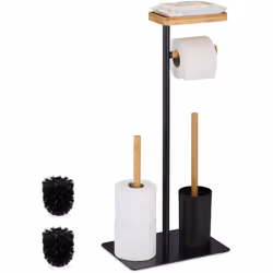 Avec ce serviteur WC chic, votre papier toilette et votre brosse WC sont toujours à portée de main ! Vous pourrez placer ce s ...