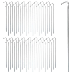 Relaxdays - Sardines, lot de 100, piquets de fixation pour tentes, camping, sols mous & moyens, acier, 22 cm, argenté