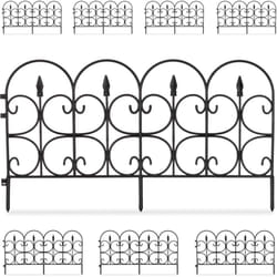 Relaxdays - Barrière de jardin, 8 éléments, plastique, chacun env. 38 x 68 cm, à planter, bordure massif, parterre, noire