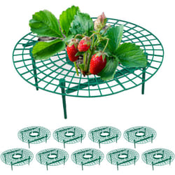 Relaxdays - Support pour fraises, lot de 10, grille en pp pour fraisier grimpant, contre limaces et pourriture, vert