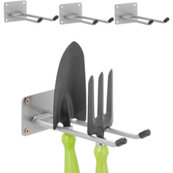 Relaxdays - Porte-outils mural en lot de 4, pour le garage, l'atelier ou la cave, en acier, 24 cm, argenté