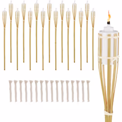 Vous souhaitez conférer à votre jardin une ambiance agréable ? Alors ce lot de 16 torches en bambou est fait pour vous ! Il d ...