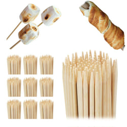 Relaxdays Pics brochettes bambou set de 1000 accessoires barbecue grill guimauve 90 cm de long, nature