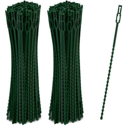 Relaxdays - Attaches de plantes, lot de 400, 23 cm, liens de serrage réglables, réutilisables, fixation jardin, vert