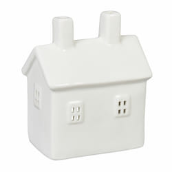 Relaxdays - Photophore en forme de maison, pour 1 bougie chauffe-plat, h x l x p : 12 x 10 x 6,5 cm, blanc