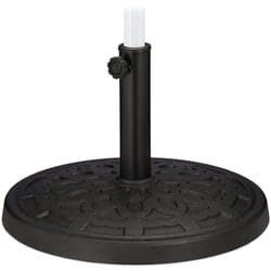 Pied de parasol, pour tubes de parasol de 38-50 mm, d : 50 cm, balcon, jardin, imitation fonte, support, noir - Relaxdays