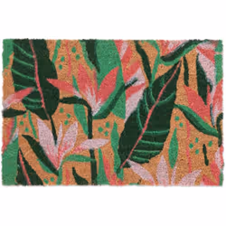 Accueillez vos invités comme il se doit grâce à ce joli paillasson au design floral ! Fabriqué en fibres de coco naturelles e ...