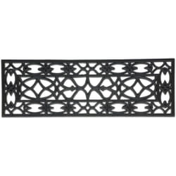 Relaxdays - Paillasson caoutchouc, 75x25 cm, antidérapant, résistant, intérieur & extérieur, tapis entrée, ornements, noir