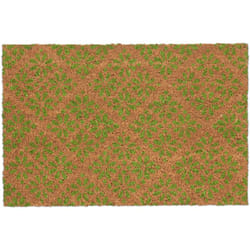 Relaxdays - Paillasson en fibres de coco, design floral, 60 x 40 cm, pour intérieur et extérieur, vert et nature