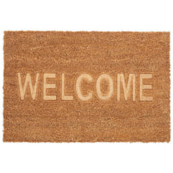 Relaxdays - Tapis en coco, 60x40 cm, inscription « Welcome », dessous antidérapant, intérieur & extérieur, nature
