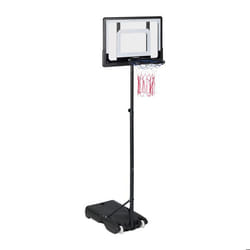 Relaxdays Panier de basket sur pied mobile réglable en hauteur panneau pour extérieur noir et blanc