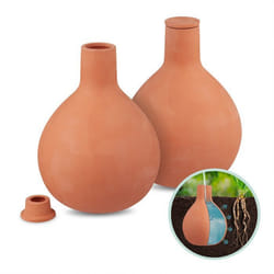 Relaxdays Ollas darrosage lot de 2 15 l en argile irrigation racinaire potager & serre terracotta