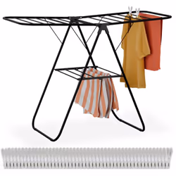 Vous manquez d'espace pour sécher votre linge ? Ce séchoir pliable à 2 niveaux est la solution idéale. Grâce à ses deux ailes ...