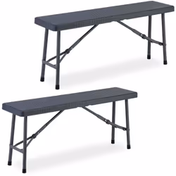 Ces deux bancs pliables sont parfaits comme sièges flexibles pour les barbecues sur le balcon ou dans le jardin, ainsi que po ...