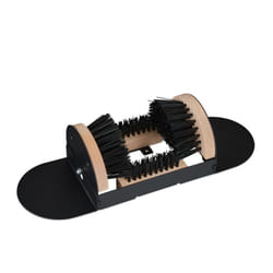 Relaxdays - Gratte-pieds avec brosses sur 3 côtés, paillasson extérieur, poils résistants, fixation au sol, noir/nature