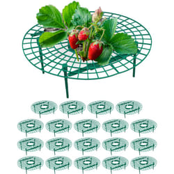 Relaxdays - Support pour fraises, lot de 20, protection contre pourriture, limaces, grille pour fraisier, plastique, vert