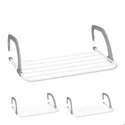 Relaxdays Étendoir pour le linge lot de 3 longueur de 3 m à suspendre pour balcon pour vêtements blanc - gris
