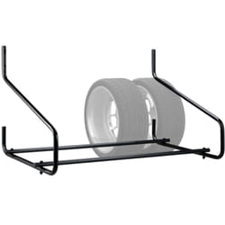 Relaxdays - tagère à pneus, montage mural, pour 4 roues, support télescopique, jusqu'à 80 kg, porte-pneus, acier, noir