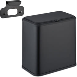Relaxdays - Poubelle suspendue, 5 litres, pour salle de bain et cuisine, seau amovible, métal et plastique, noire