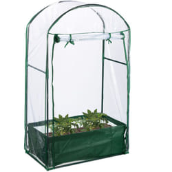 Relaxdays - Serre de balcon avec sac de plantation, hlp : 153 x 89 x 49 cm, film plastique, pvc & acier, transparent/vert