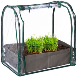 Relaxdays - Mini serre avec sac de plantation, hlp : 70x68x50 cm, film en pvc, fermeture à glissière, transparent/vert
