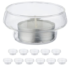Relaxdays - Photophores flottants en lot de 12, décoration de table, contentants pour bougies, fête, étang, transparents