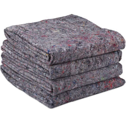 Relaxdays - Couvertures de déménagement, lot de 4, housses en non-tissé, 150x200 cm, bâche de protection peinture, grises