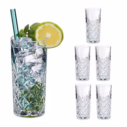 Relaxdays Verre à cocktail en lot pratique de 6 volume : 300 ml convient au lave-vaisselle transparent