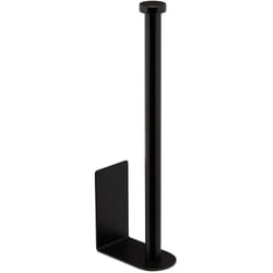 Relaxdays - Support pour le papier toilette, pour 2 rouleaux, antiadhésif, sans perçage, h x l x p : 26 x 4,5 x 8 cm, noir